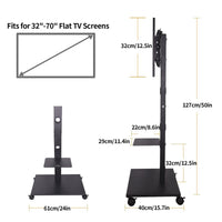 TV Wagen Standfuss Rollen 32-70 Zoll Höhenverstellbar Drehbar Schwenkbar