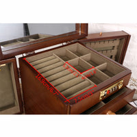 Schmuckschrank Holzkasten Schmuckkasten Zahlenschloss Spiegel Schmuck
