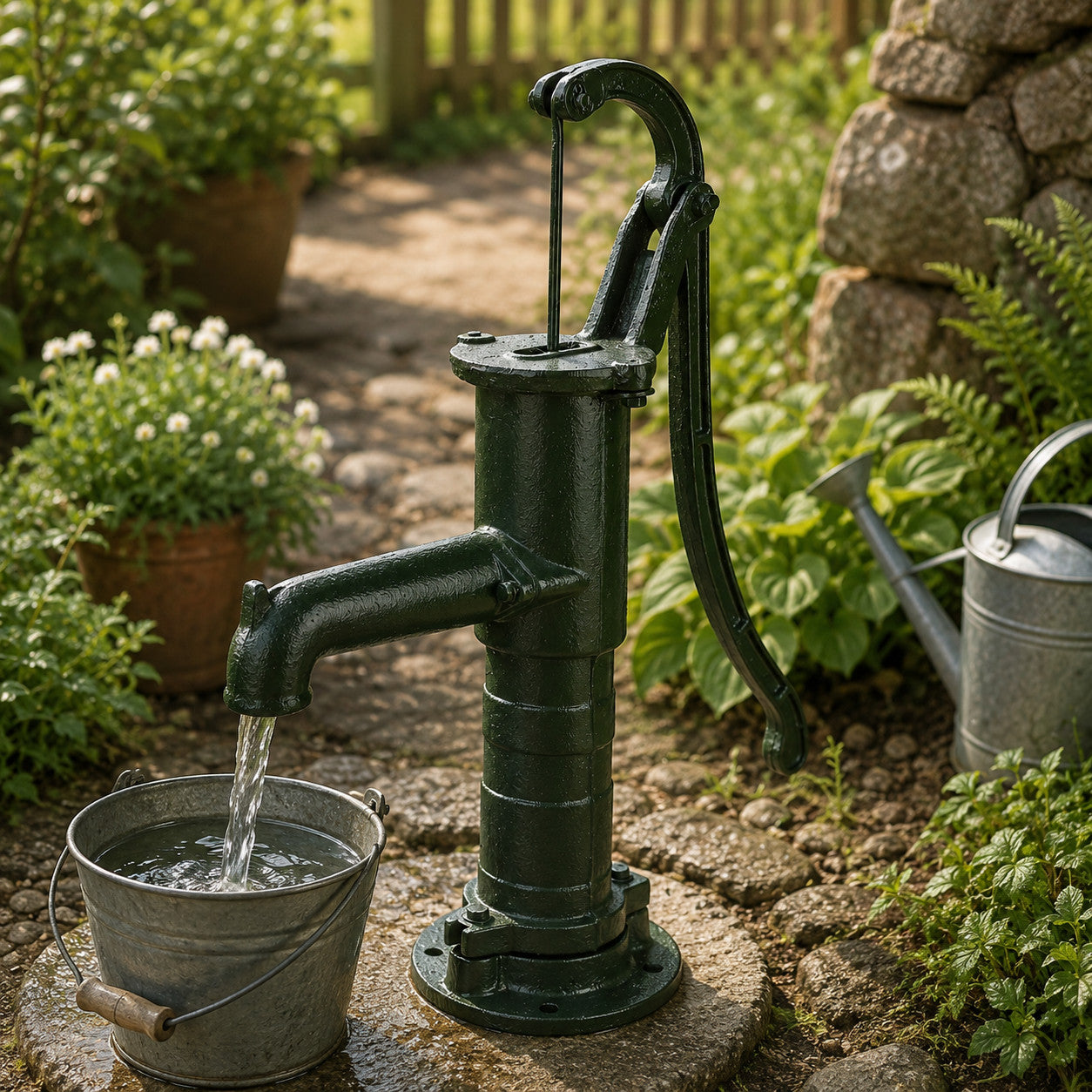 Handschwengelpumpe Gartenpumpe Gusseisen Schwengelpumpe Brunnen 7m