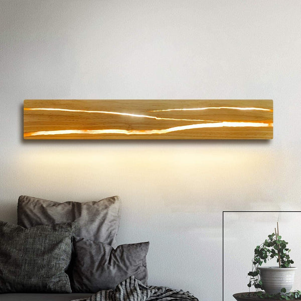 LED Wandleuchte Holz Vintage Retro 360 Grad Drehbar Lampe Beleuchtung Leuchte