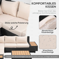 Polyrattan Gartenmöbel 4-teilig Sitzgruppe Lounge Schwarz Möbel