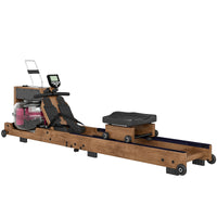 Wasser Rudergerät Klappbar Gummiholz LCD Bluetooth Heimtrainer Fitnessgerät