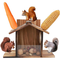 Eichhörnchen Futterhaus Holz Wetterfest Futterstation Nussspender