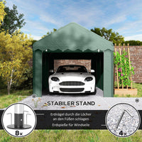 Carport 3x6 m Zeltgarage Rolltüren Seitenwände abnehmbar UV-Schutz
