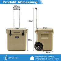43L Kühlbox Bewegbar Kühltruhe Camping Outdoor Thermobox Isolierbox