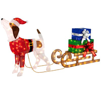 LED Hund Schlitten Geschenkboxen Weihnachtsdekoration Beleuchtung Dekoration