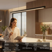 LED Pendelleuchte 114cm Dimmbar Höhenverstellbar Hängeleuchte Fernbedienung