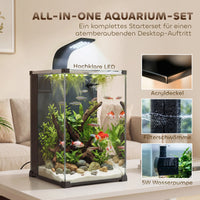 Aquarium Komplettset 36L LED Beleuchtung 30x30cm