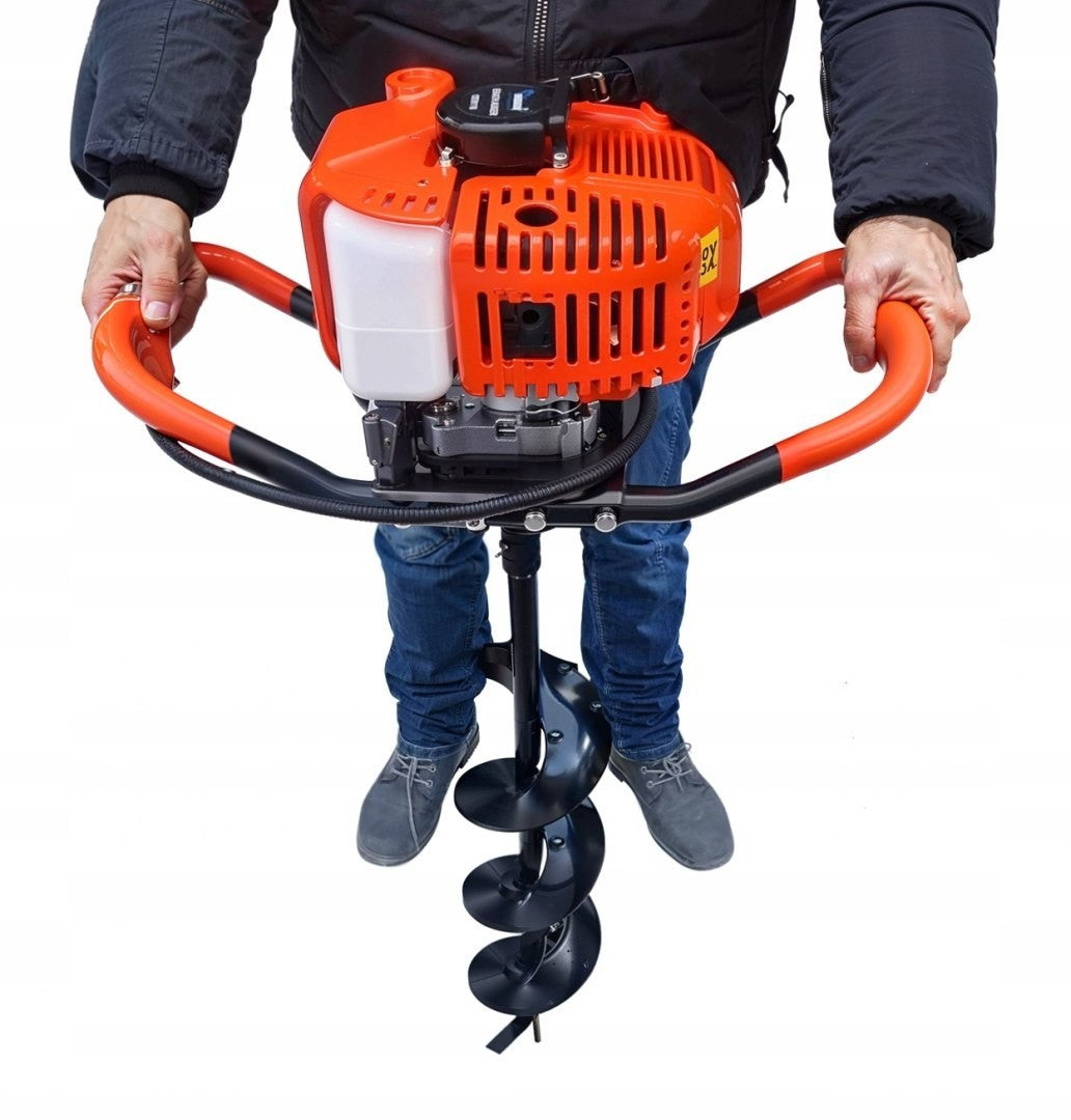 Erdbohrer Benzin 52cc Erdlochbohrer Pfahlbohrer 3 Bohrer Zweitaktmotor