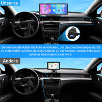 1026 Zoll 4K Wireless Carplay Android Auto Display Dashcam GPS Touchscreen