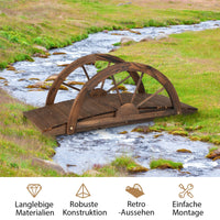 Gartenbrücke Holzbrücke Teichbrücke Zierbrücke 101x48x38cm Geländer