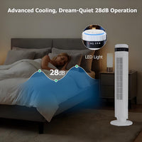Turmventilator Fernbedienung 60W Touch Timer Oszillierend 90cm Weiss