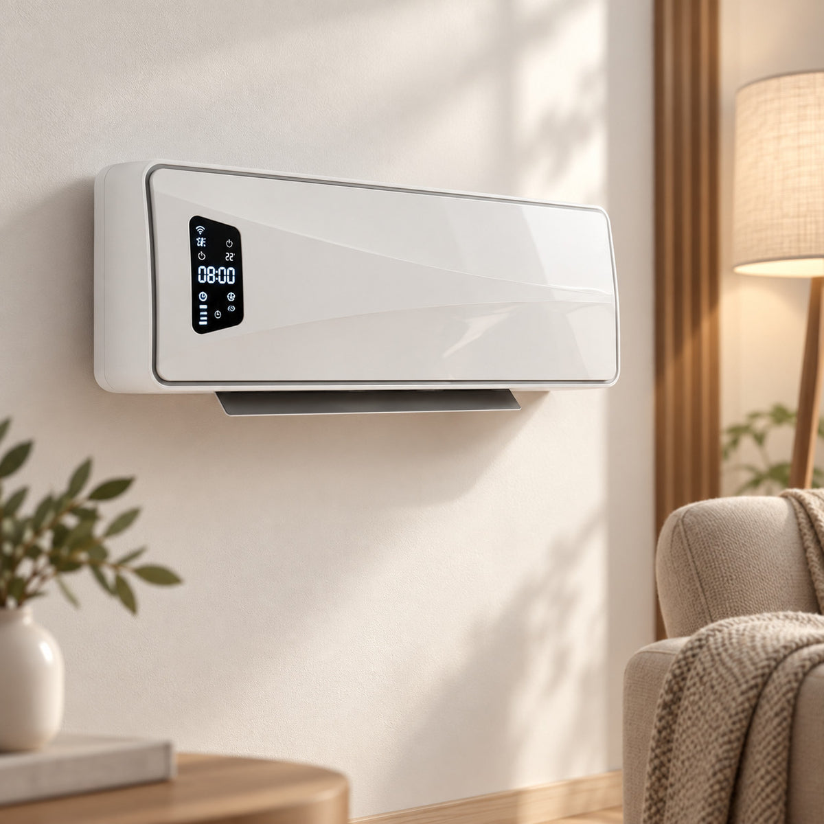 Wandheizgerät 2000W Keramik LED-Display Timer Thermostat Fernbedienung