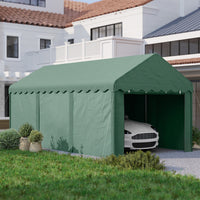 Carport 3x6 m Zeltgarage Rolltüren Seitenwände abnehmbar UV-Schutz