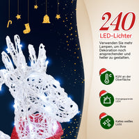 Rentier Schlitten Weihnachtsdeko LED Dekoration Beleuchtet 73cm