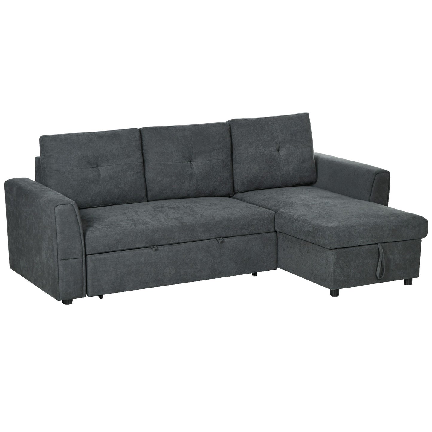 Schlafsofa Ecksofa Bettfunktion 3-Sitzer Couch Chaiselongue