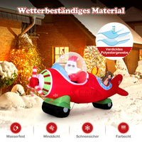 220cm Aufblasbarer Weihnachtsmann Flugzeug LED Weihnachtsdeko Dekoration