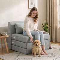 Bodensessel Klappbar Schlafsofa Einzelbett Sofa 80x75x74cm