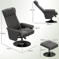 Relaxsessel Hocker Drehbar Fernsehsessel Liegefunktion Verstellbar Sessel