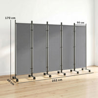 Raumteiler 5-teilig 252x170cm Paravent Sichtschutz