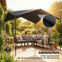 Pergola Pavillon 3x3m Satteldach Wasserabweisend UV-Schutz Gartenpavillon