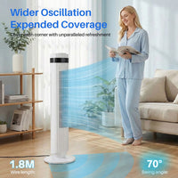 Turmventilator Fernbedienung 60W Touch Timer Oszillierend 90cm Weiss