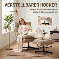 Relaxsessel Hocker Drehbar 360° Höhenverstellbar Loungesessel