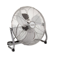 Bodenventilator 16 Zoll 40 cm Standluefter 90W Edelstahl 3 Stufen Silber