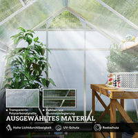 Gewächshaus Aluminium Treibhaus Dachfenster 190x132x201cm
