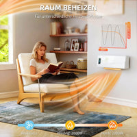 Wandheizgerät 2000W Keramik LED-Display Timer Thermostat Fernbedienung