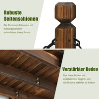Holzbrücke Teichbrücke Gartenbrücke Geländer 150x67x55cm Wetterfest