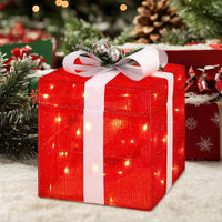 LED Pop up Geschenkbox Weihnachtsmann 30cm Weihnachtsdeko
