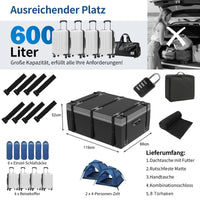 Dachbox Dachtasche Dachträgerbox Faltbar 600L Wasserdicht