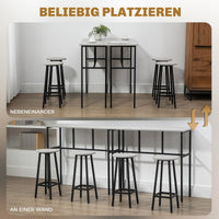 Essgruppe 6-teilig Bartisch Barhocker Industrial Esszimmer