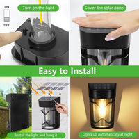 4x LED Solarleuchten Außen Wandlampe Gartenlampe Beleuchtung