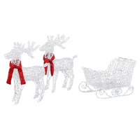 Rentier Schlitten Weihnachtsdeko LED Dekoration Beleuchtet 73cm