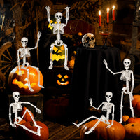 Halloween Skelett 5 Figuren Spinnen Dekoration Spinnennetz Deko