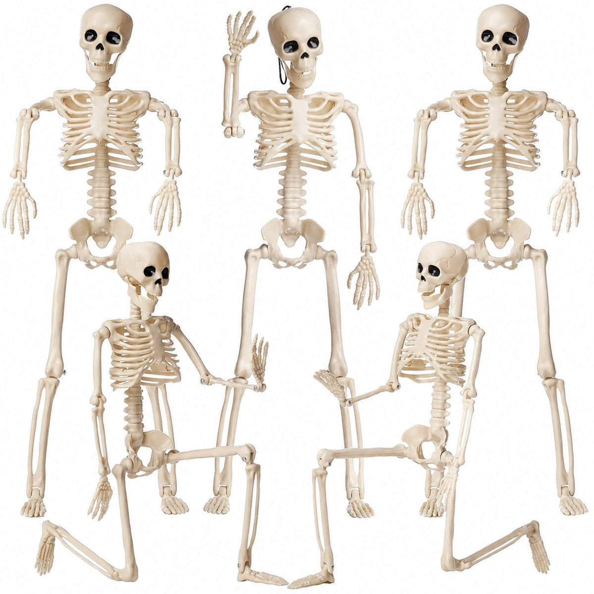 Halloween Skelett 5 Figuren Spinnen Dekoration Spinnennetz Deko