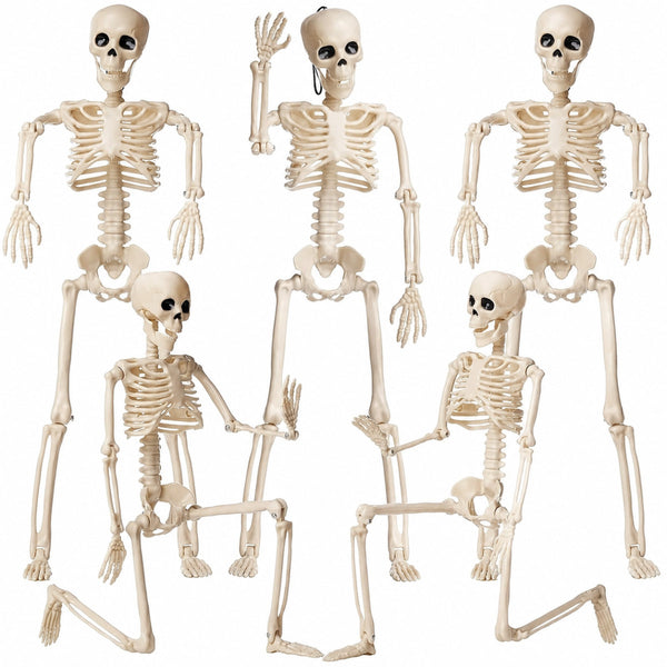 Halloween Skelett 5 Figuren Spinnen Dekoration Spinnennetz Deko