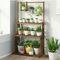 Blumenständer Pflanzenregal Pflanzentreppe Holzregal Aufhängestange 145cm