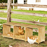 3x Legenest Hühnernest Brutnest Legebox aus Kiefernholz Hühner