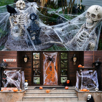 Halloween Skelett 5 Figuren Spinnen Dekoration Spinnennetz Deko