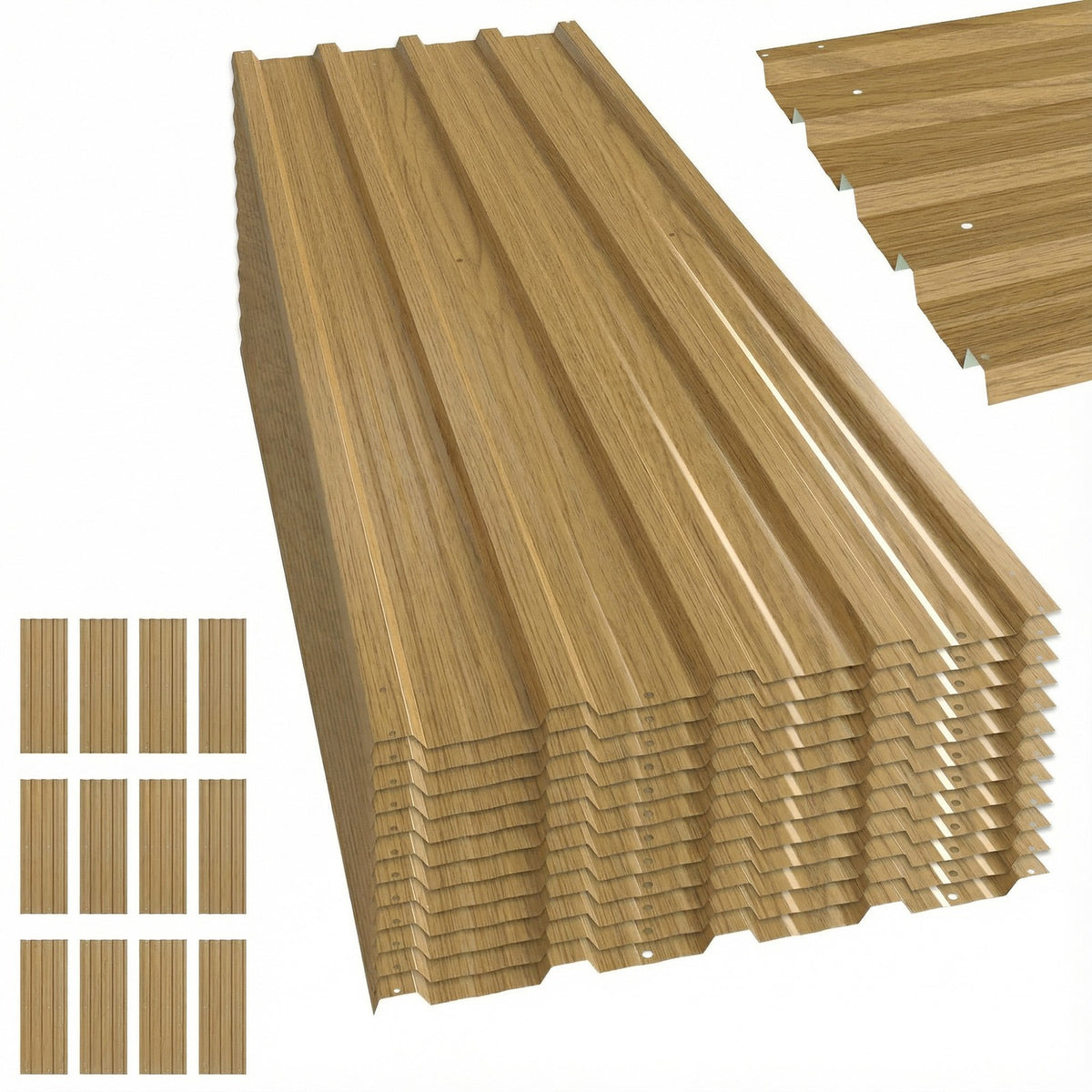 12x Trapezbleche 129x45cm 7m² Verzinkt Dachblech