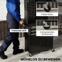 Werkzeugschrank Werkzeugkasten Rollen Lochplatte Werkstatt 69x33x133cm