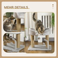 Kratzbaum 42cm Katzenbaum Jute-Kratzpfosten Plattform Spielbälle