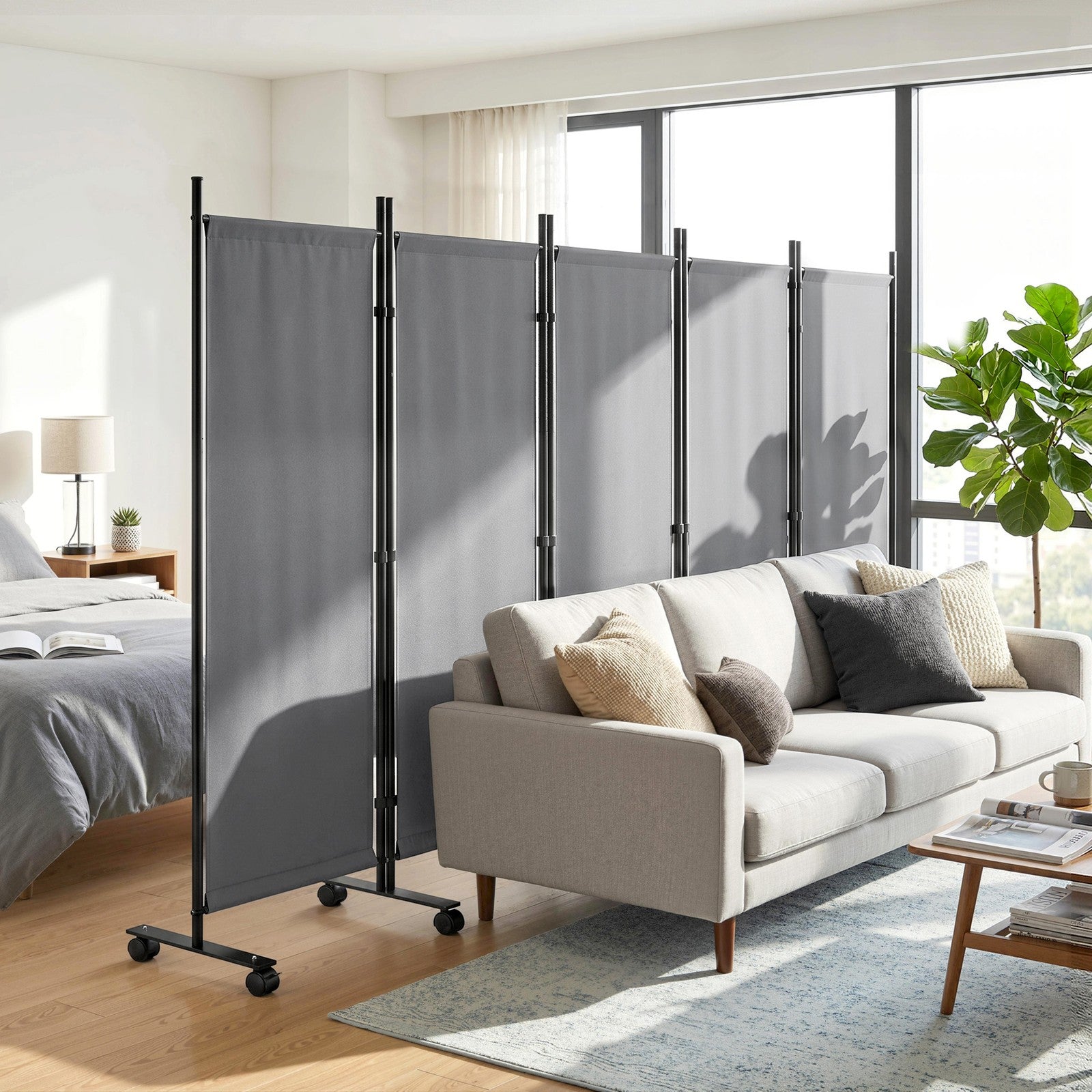 Raumteiler 5-teilig 252x170cm Paravent Sichtschutz