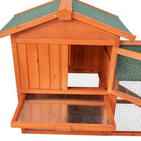 Kleintierstall 2 Ebenen Holz Freilaufgehege Kaninchen Hasen Hühner XXL