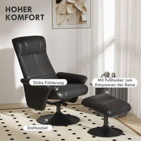 Relaxsessel Hocker Drehbar Fernsehsessel Liegefunktion Verstellbar Sessel