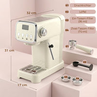 Siebträgermaschine Espressomaschine Milchaufschäumer 1350W Kaffeemaschine