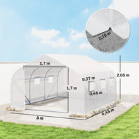 Tunnelgewächshaus 445x300x205cm Foliengewächshaus Treibhaus